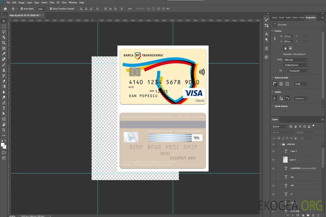 Carte visa classique Roumanie BT Bank template Carte visa classique Roumanie BT Bank template